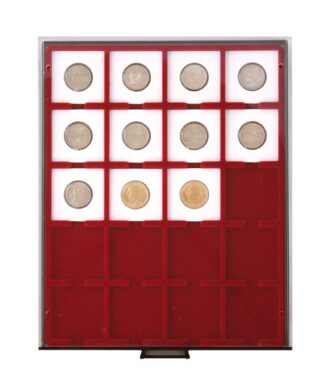 BOX MONNAIE FUME 20 Cases pour monnaies sous ETUIS (lindner)