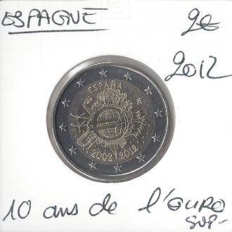 Espagne 2012 2 EURO commemorative 10 ANS EURO SUP-