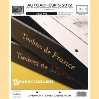 FEUILLE COMPLEMENTAIRE FRANCE 2012 FS AUTOADHESIFS 2 ème partie (JEUX SANS POCHETTE) YVERT ET TELLIER
