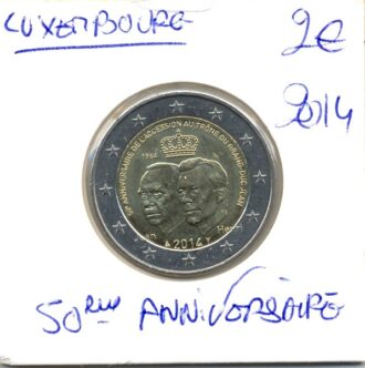 Luxembourg 2014 2 EURO 50éme Anniversaire SUP