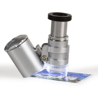 Microscope de poche MINISCOPE avec grossissement x 20 LED et UV 347992