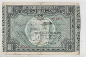 Espagne SPAIN BILBAO 1000 PESETAS 01 01 1937 TB+