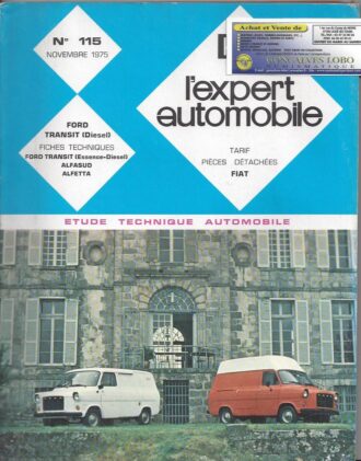 EXPERT AUTOMOBILE FORD TRANSIT DIESEL N°115 NOVEMBRE 1975