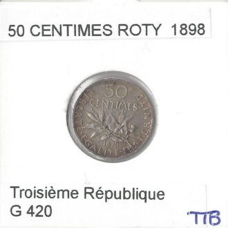 50 CENTIMES ROTY 1898 TTB