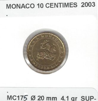 MONACO 2003 10 CENTIMES SUP-