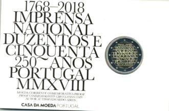 PORTUGAL 2018 2 EURO COMMEMORATIVE 250 ANS IMPRESA NACIONALB.E