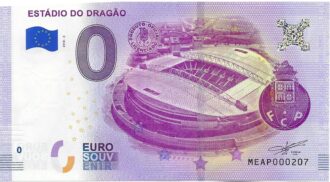PORTUGAL 2018-2 ESTADIO DO DRAGAO 0 EURO BILLET SOUVENIR TOURISTIQUE NEUF