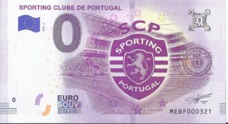 PORTUGAL 2018-2 SPORTING CLUBE DE PORTUGAL 0 EURO BILLET SOUVENIR TOURISTIQUE NEUF