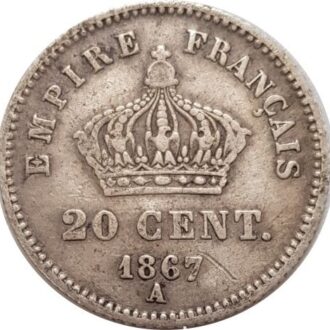 FRANCE 20 CENTIMES NAPOLEON III 1867 A TB