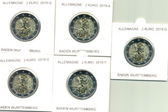 ALLEMAGNE 2019 5 ATELIERS A.D.F.G.J 2 EURO COMMEMORATIVE BADEN WURTTEMBERG SUP