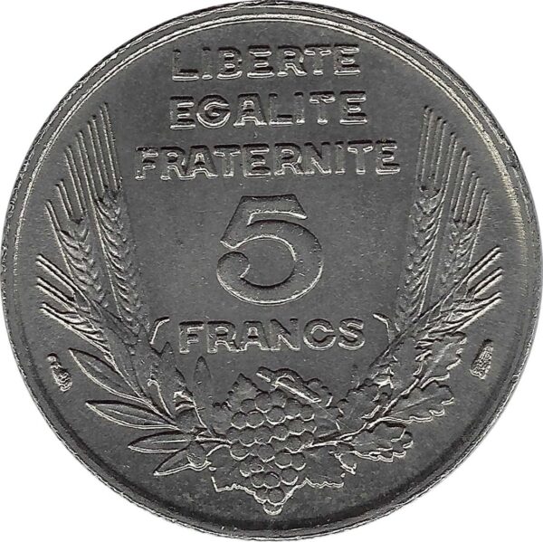 FRANCE 5 FRANCS BAZOR 1933 L.BAZOR serre TTB+