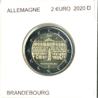 ALLEMAGNE 2020 D 2 EURO COMMEMORATIVE BRANDEBOURG SUP