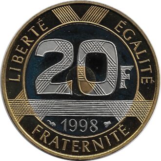 FRANCE 20 FRANCS MONT ST MICHEL 1998 BE belle epreuve