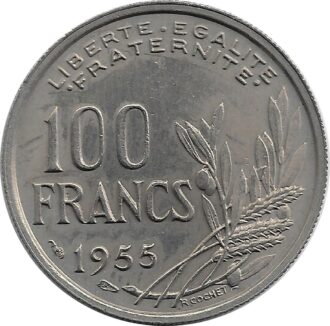 FRANCE 100 FRANCS COCHET 1955 TTB+