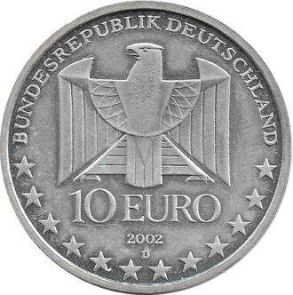 Allemagne 2002 D 10 EURO 100 ANS METRO ALLEMAND SUP