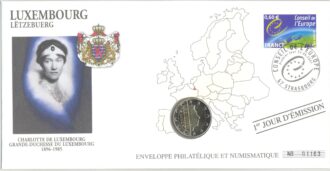 PREMIER JOUR ENVELOPPE PHILATELIQUE NUMISMATIQUE INTEGRATION A L'EURO 2 EURO LUXEMBOURG 2006