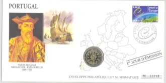 PREMIER JOUR ENVELOPPE PHILATELIQUE NUMISMATIQUE CONSEIL DE L'EUROPE 2 EURO PORTUGAL 2006
