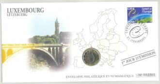 PREMIER JOUR ENVELOPPE PHILATELIQUE NUMISMATIQUE CONSEIL DE L'EUROPE 1 EURO LUXEMBOURG 2007