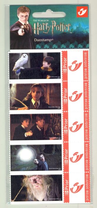 BELGIQUE 5 timbres personnalisés 2008 Harry Potter CHOUETTE DUOSTAMP