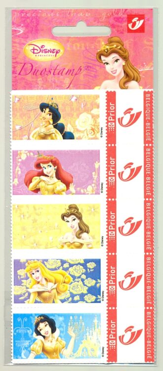 BELGIQUE 5 timbres personnalisés 2004 DISNEY PRINCESSE DUOSTAMP