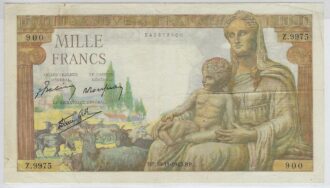 FRANCE 1000 FRANCS DEESSE DEMETER 18-11-1943 Z.9975 TTB