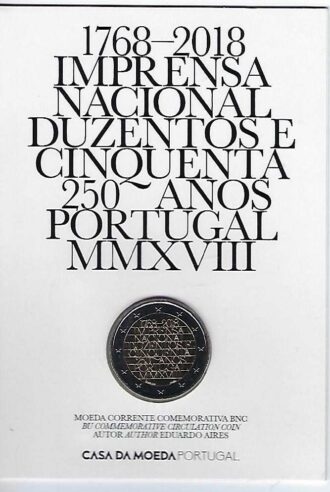 PORTUGAL 2018 2 EURO COMMEMORATIVE 250 ANS IMPRESA NACIONALE B.U