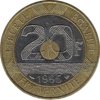 FRANCE 20 FRANCS MONT ST MICHEL 1995 TTB+ N1