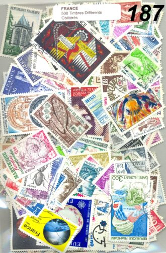 500 TIMBRES FRANCE DIFFERENT OBLITERE *187