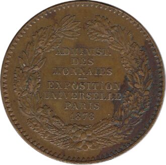 MEDAILLE - Administration des monnaies exposition universelle paris 1878 TTB