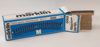 MARKLIN 5100 - BOITE DE 10 ELEMENTS DE VOIE COURBE RAIL BOITE D'ORIGINE BLEUE