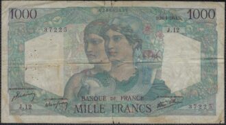FRANCE 1000 FRANCS MINERVE ET HERCULE 26-4-1945 J.12 TB+
