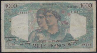 FRANCE 1000 FRANCS MINERVE ET HERCULE 6-12-1945 F.167 TB+