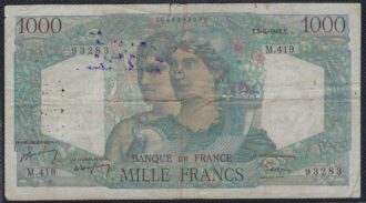 FRANCE 1000 FRANCS MINERVE ET HERCULE 5-5-1948 M.419 TB+