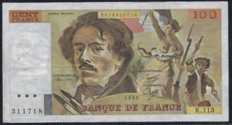 FRANCE 100 FRANCS DELACROIX 1986 SERIE K.113 TTB+