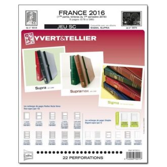 Yvert et Tellier FRANCE SC 2016 - 1er SEMESTRE (jeux avec pochettes)