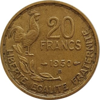 FRANCE 20 FRANCS G.GUIRAUD 1950 B 3 FAUCILLES TTB