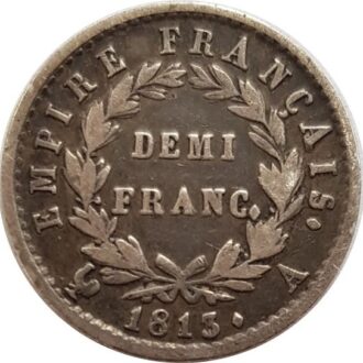 FRANCE DEMI FRANC NAPOLEON Ier REVERS EMPIRE 1813 A (Paris) TB+