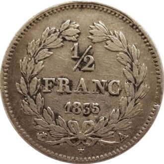 FRANCE 1/2 FRANC LOUIS XVIII 1835 A (Paris) TB+