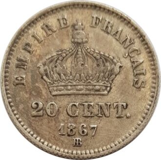 FRANCE 20 CENTIMES NAPOLEON III 1867 BB TTB+ N3