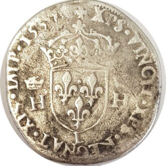 HENRI II (1547-1559) TESTON 1557 L (Bayonne) 1er Type TB-