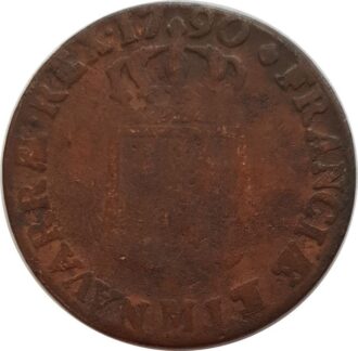 LOUIS XVI (1774-1792) 1 SOL 1790 M (Toulouse) B+