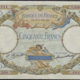 FRANCE 50 FRANCS L.O. MERSON 19-11-1931 E.9389 TB+