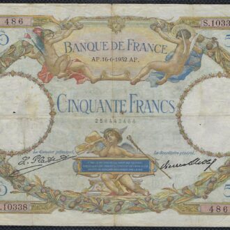 FRANCE 50 FRANCS L.O. MERSON 16-06-1932 S.10338 TB+