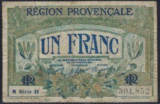 REGION PROVENCALE 1 FRANC 1922 SERIE 31 TB