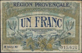REGION PROVENCALE 1 FRANC 1922 SERIE 42 TB
