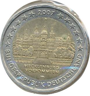 Allemagne 2007 D 2 EURO COMMEMORATIVE MECKLENBURG SUP