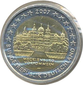 Allemagne 2007 J 2 EURO COMMEMORATIVE MECKLENBURG SUP